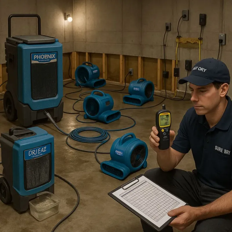 Structural Drying and Dehumidification process in Upper Marlboro, MD